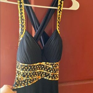 Blonde Nites black and gold sequined dress - sz 5